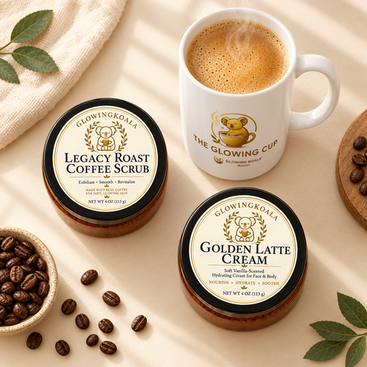 Golden Coffee Hour with lid-label jars and mug